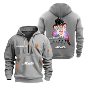 Performance Hoodie Half Zipper, Fan Edition Logo MLB030 - Grey
