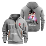 Outdoor Half-Zip Hoodie, Team Spirit Logo Design MLB030 - Grey