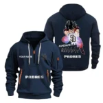 Everyday Hoodie Half Zipper, Athletic-Inspired Logo MLB030 - Navy