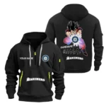 Performance Hoodie Half Zipper, Fan Edition Logo MLB030 - Black