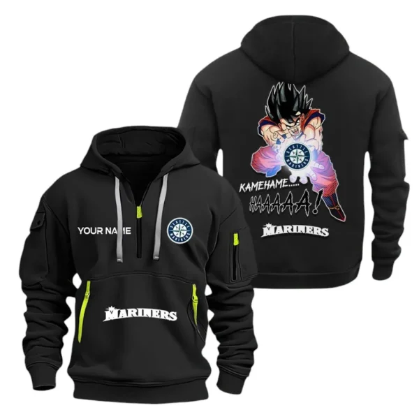 Performance Hoodie Half Zipper, Fan Edition Logo MLB030 - Black