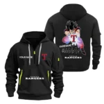 Outdoor Half-Zip Hoodie, Team Spirit Logo Design MLB030 - Black