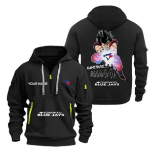 Fan Gift Hoodie Half Zipper, Sports-Inspired Logo Design MLB030 - Black