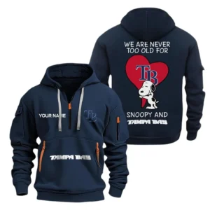 Fan Gift Hoodie Half Zipper, Sports-Inspired Logo Design MLB170 - Navy