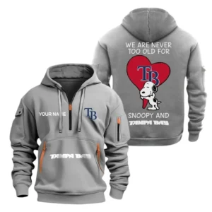 Athletic Half-Zip Hoodie, Team-Style Logo Print Hoodie Gift For Football Fans MLB170 - Grey