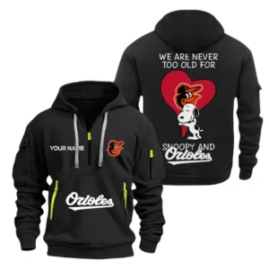 Lightweight Sports Hoodie Half Zipper, Unique Logo Print MLB170 - Black