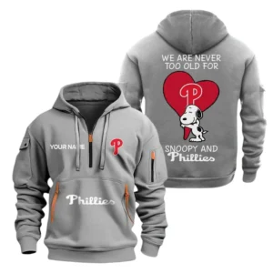 Lightweight Sports Hoodie Half Zipper, Unique Logo Print MLB170 - Grey