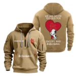 Street-Style Hoodie Half Zipper, Modern Sports Logo MLB170 - Khaki