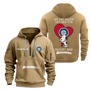 Performance Hoodie Half Zipper, Fan Edition Logo MLB170 - Khaki