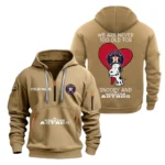 Casual Sports Hoodie Half Zipper, Modern Logo Detail Printing MLB170 - Khaki