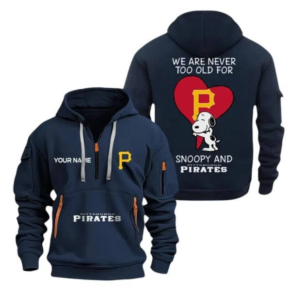 Fan Gift Hoodie Half Zipper, Sports-Inspired Logo Design MLB170 - Navy