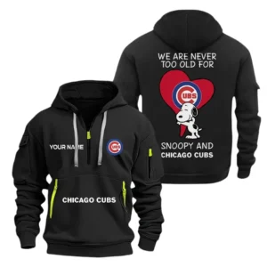 Everyday Hoodie Half Zipper, Athletic-Inspired Logo MLB170 - Black