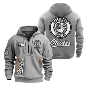 Training Hoodie Half Zipper, Fan-Friendly Logo Design MLB210 - Grey