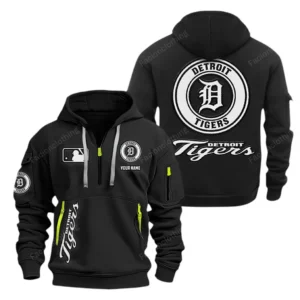 Everyday Hoodie Half Zipper, Athletic-Inspired Logo MLB210 - Black