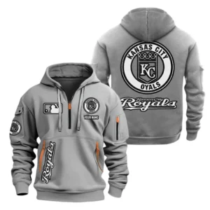 Everyday Hoodie Half Zipper, Athletic-Inspired Logo MLB210 - Grey