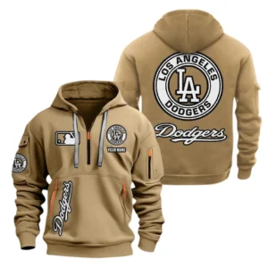 Performance Hoodie Half Zipper, Fan Edition Logo MLB210 - Khaki