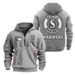 Urban Streetwear Hoodie, Half-Zip with Exclusive Logo MLB210 - Grey