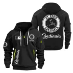 Everyday Hoodie Half Zipper, Athletic-Inspired Logo MLB210 - Black