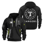 Urban Streetwear Hoodie, Half-Zip with Exclusive Logo MLB210 - Black