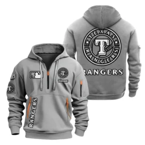 Everyday Hoodie Half Zipper, Athletic-Inspired Logo MLB210 - Grey