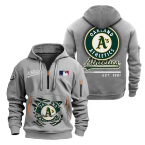 Performance Hoodie Half Zipper, Fan Edition Logo MLB240 - Grey
