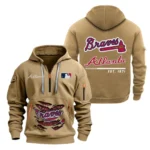 Training Hoodie Half Zipper, Fan-Friendly Logo Design MLB240 - Khaki