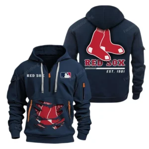 Everyday Hoodie Half Zipper, Athletic-Inspired Logo MLB240 - Navy