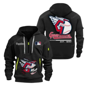 Fan Gift Hoodie Half Zipper, Sports-Inspired Logo Design MLB240 - Black