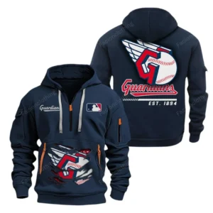 Athletic Half-Zip Hoodie, Team-Style Logo Print Hoodie Gift For Football Fans MLB240 - Navy