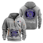Outdoor Half-Zip Hoodie, Team Spirit Logo Design MLB240 - Grey