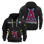 Fan Gift Hoodie Half Zipper, Sports-Inspired Logo Design MLB240 - Black