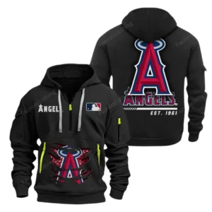 Fan Gift Hoodie Half Zipper, Sports-Inspired Logo Design MLB240 - Black