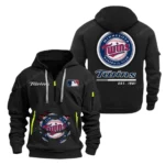 Outdoor Half-Zip Hoodie, Team Spirit Logo Design MLB240 - Black