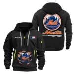 Fan Gift Hoodie Half Zipper, Sports-Inspired Logo Design MLB240 - Black