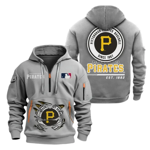Performance Hoodie Half Zipper, Fan Edition Logo MLB240 - Grey
