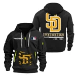 Outdoor Half-Zip Hoodie, Team Spirit Logo Design MLB240 - Black