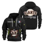 Fan Gift Hoodie Half Zipper, Sports-Inspired Logo Design MLB240 - Black