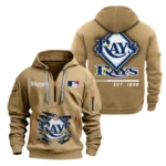 Everyday Hoodie Half Zipper, Athletic-Inspired Logo MLB240 - Khaki