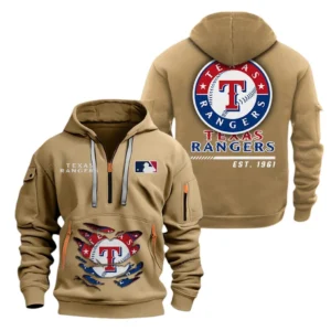 Training Hoodie Half Zipper, Fan-Friendly Logo Design MLB240 - Khaki