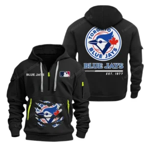 Fan Gift Hoodie Half Zipper, Sports-Inspired Logo Design MLB240 - Black