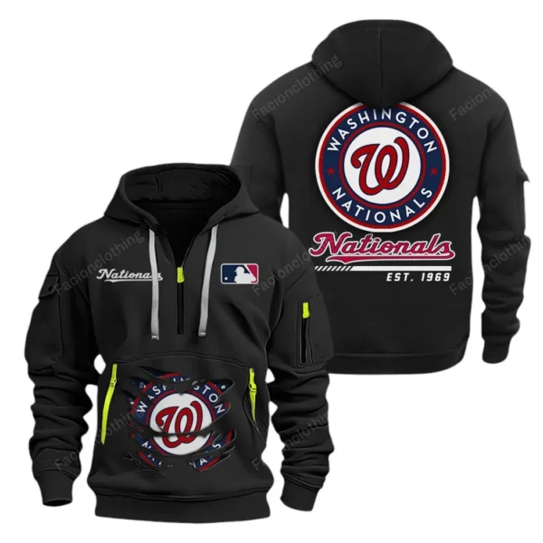 Performance Hoodie Half Zipper, Fan Edition Logo MLB240 - Black