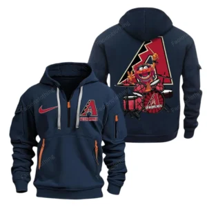 Outdoor Half-Zip Hoodie, Team Spirit Logo Design MLB250 - Navy