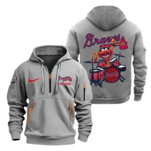 Everyday Hoodie Half Zipper, Athletic-Inspired Logo MLB250 - Grey