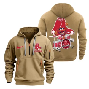 Performance Hoodie Half Zipper, Fan Edition Logo MLB250 - Khaki