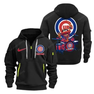 Everyday Hoodie Half Zipper, Athletic-Inspired Logo MLB250 - Black
