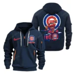 Outdoor Half-Zip Hoodie, Team Spirit Logo Design MLB250 - Navy