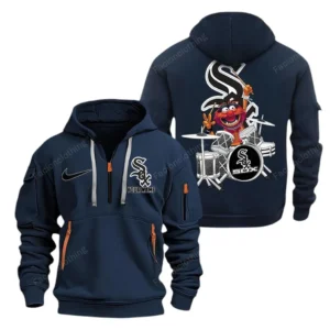 Fan Gift Hoodie Half Zipper, Sports-Inspired Logo Design MLB250 - Navy