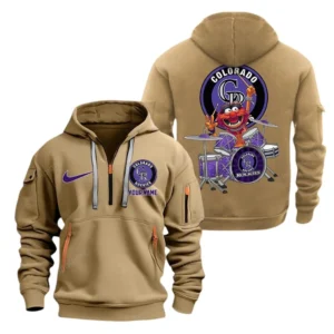 Performance Hoodie Half Zipper, Fan Edition Logo MLB250 - Khaki