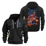 Everyday Hoodie Half Zipper, Athletic-Inspired Logo MLB250 - Black