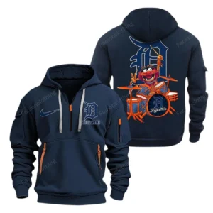 Outdoor Half-Zip Hoodie, Team Spirit Logo Design MLB250 - Navy